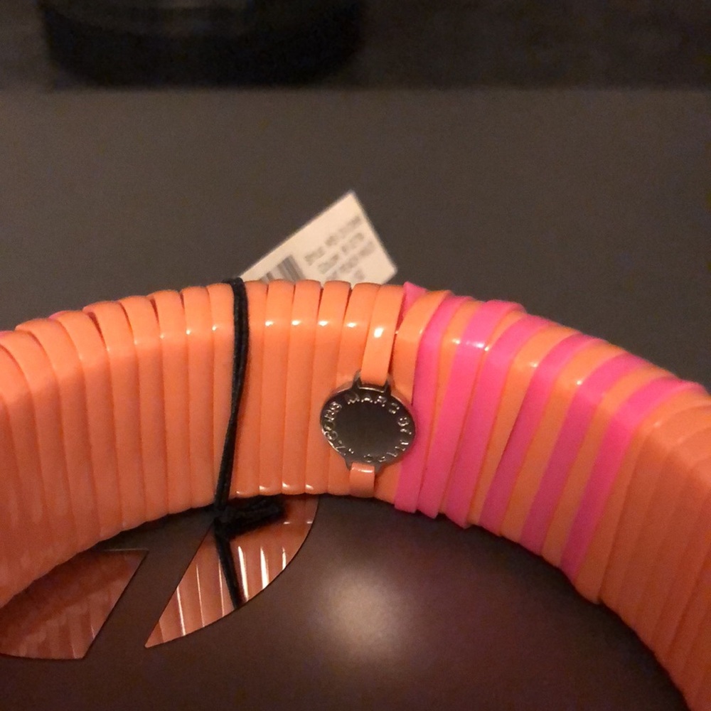 Marc Jacobs vinyl woven bangle bracelet new peaches - Picture 6 of 10